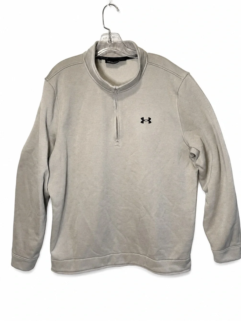 Under Armour Men's Beige Quarter-Zip Sweatshirt Pullover Coldgear 2XL